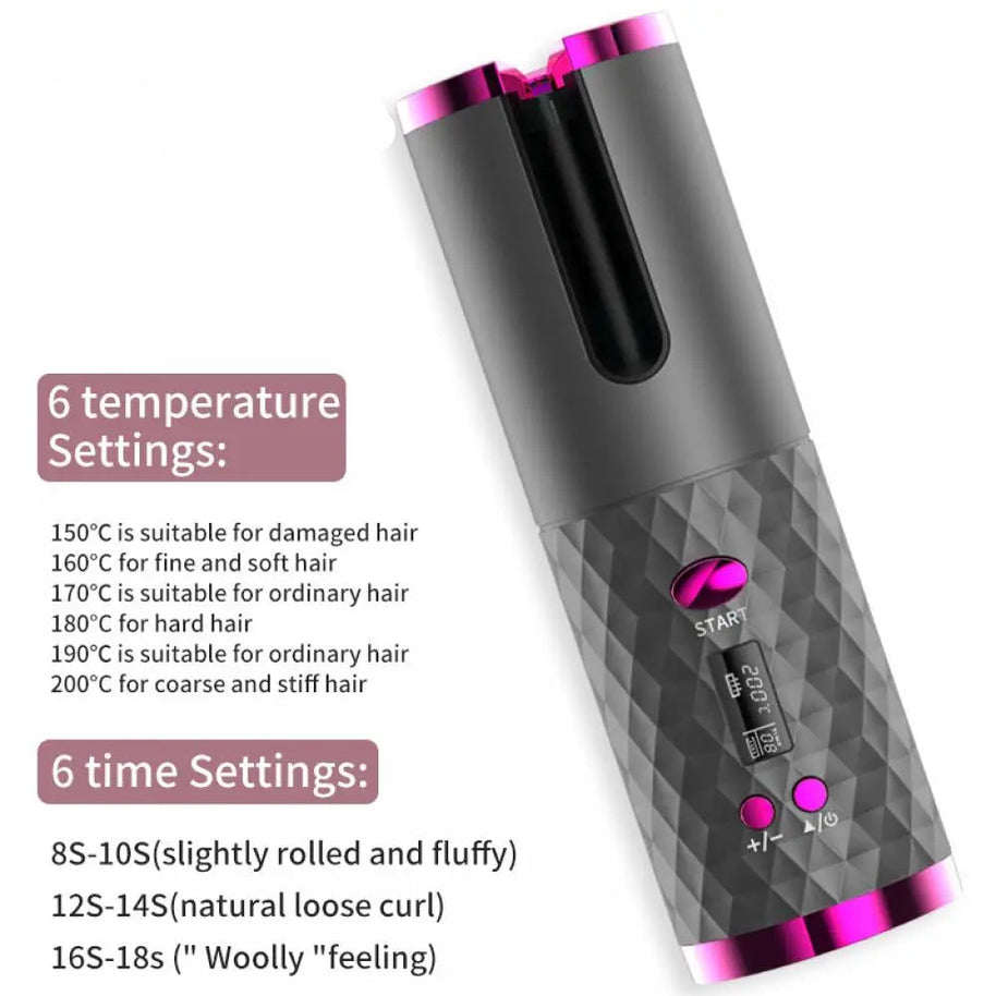 Cordless auto curler
