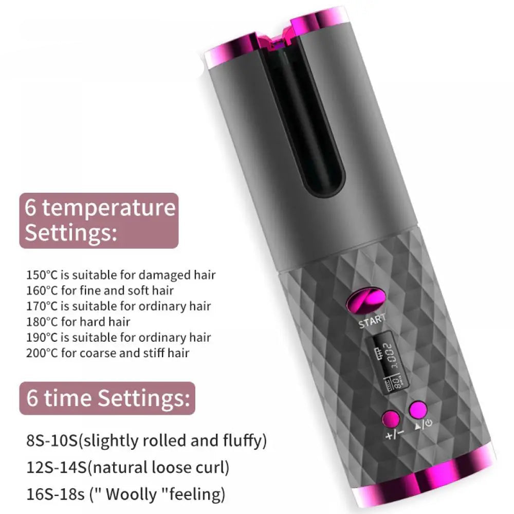 Cordless auto curler